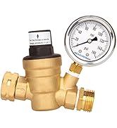 MEASUREMAN Adjustable Brass Lead-Free RV Pressure Regulator with Fine Black Zipper Case, Pressure...