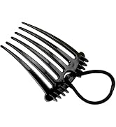 Black Cute for Bandette Comb, Comb with Elastic Band,Ponytail Bump It Up Volume Inserts Combs Flu...
