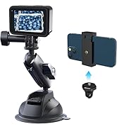 Aluminum Suction Cup Car Mount Windshield Window Dashboard Holder with Phone Clip for GoPro Max M...