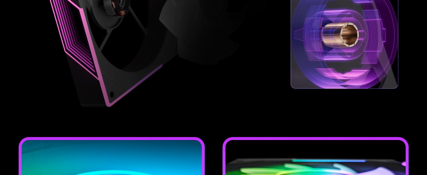 120mm ARGB black and white case fan Fexadon Tek