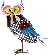 MUMTOP Solar Lanterns Outdoor Waterproof - Colorful Metal Owl Solar Lights Decorative, Hollow Out...