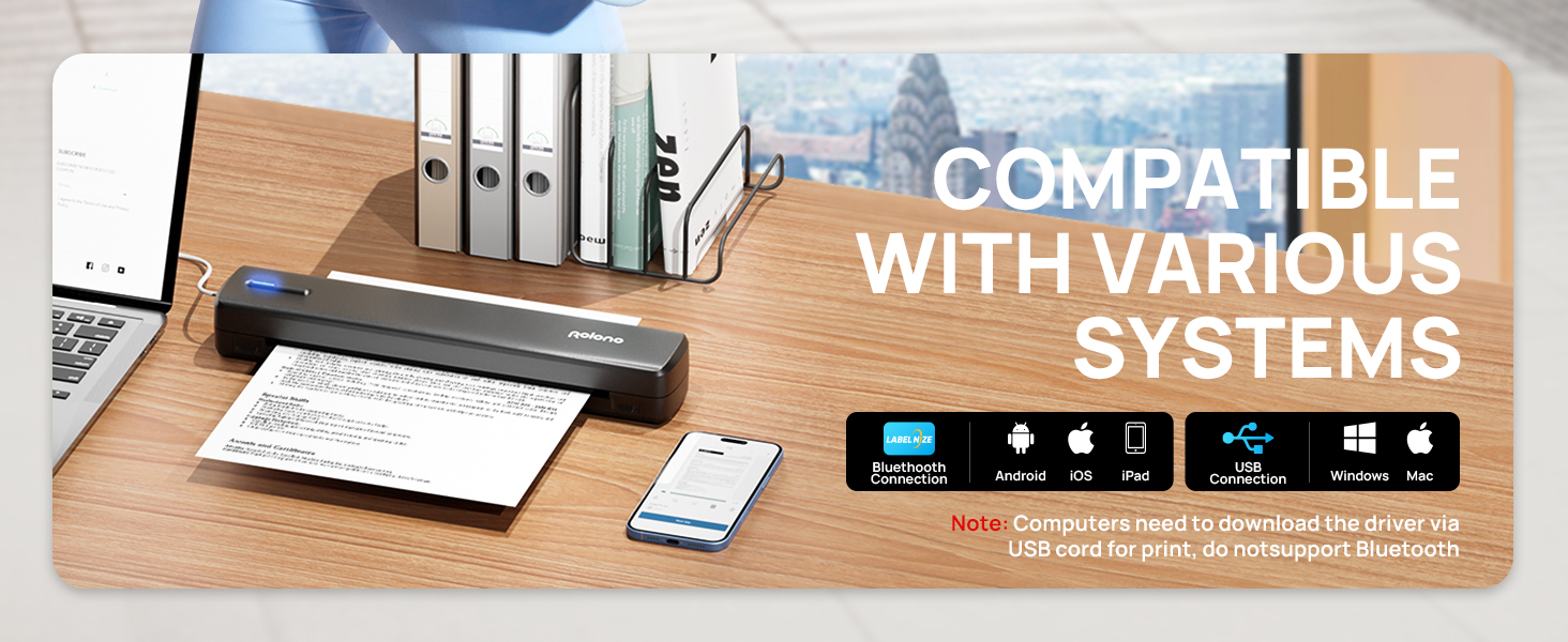 Printer Portable printer thermal printer inkless printer wireless printer