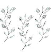 Cityelf 3 Set Crystal Leaf Wall Art Sculpture Iron Tree Leaves Branch Hanging Wall Décor Jeweled ...