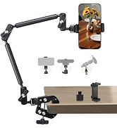 22" Magic Arm Clamp, Overhead Phone Mount Holder Stand, Flexible Desk Camera Mount, Articulating ...