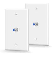 VCE 3GHz Coax Wall Plate UL-Listed, 1-Port Coaxial Cable Wall Plate with Nickel-Plated F-Type Key...