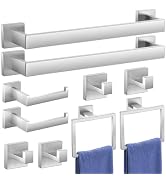 10-Piece Bathroom Accessories Set - 304 Stainless Steel Towel Racks for Bathroom - Include Wall-M...