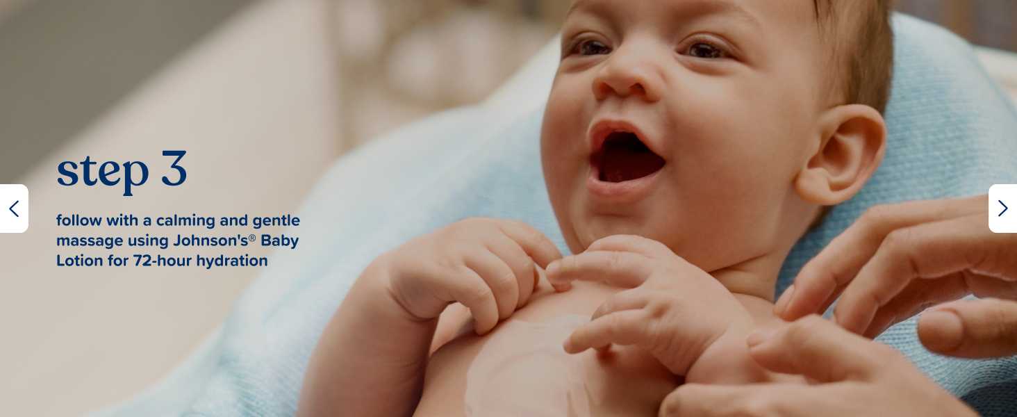 follow with newborn safe baby lotion with 72 hour hydration from johnsons baby