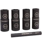 Steelman Pro 5-Piece 1/2-Inch Drive Metric 6-Point Thin Wall Impact Flip Socket and Knockout Bar ...