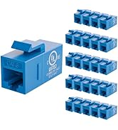 VCE UL-Listed CAT6 Keystone Coupler 25-Pack, Ethernet Coupler Female to Female, RJ45 Coupler for ...