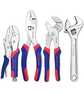 WORKPRO Pliers Set 4-piece Locking Plier Slip-joint Plier Groove Joint Pliers and Adjustable Wren...
