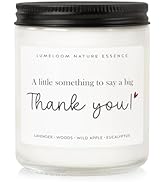 LUMELOOM Thank You Gifts for Women, Men - 9oz Lavender Scented Soy Wax Candle - Christmas Thank Y...