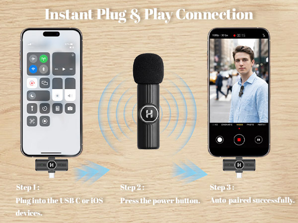 Mini Wireless Lavalier Microphone for iPhone