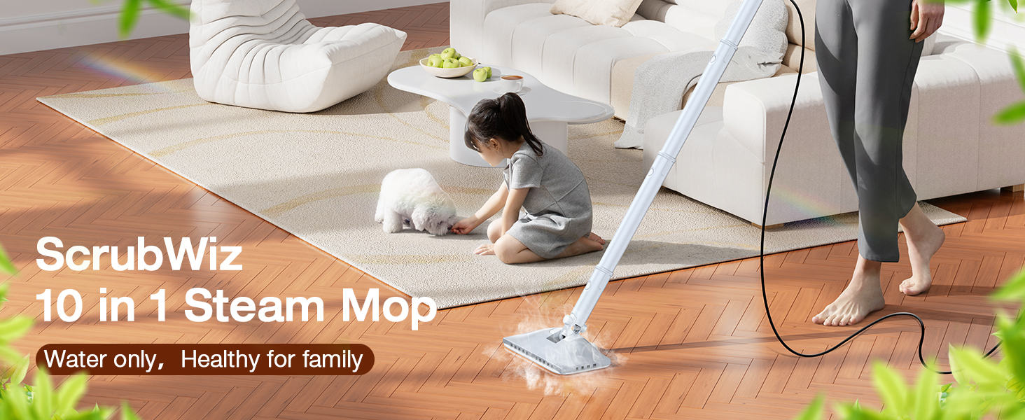 ScrubWiz Steam Cleaner Cleaning Floor Hardwood Stove grill Tile Sofa Carpet Clothing Gap Window bbq