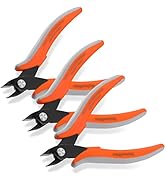 ValueMax Flush Wire Cutters, 3 Pack 5 Inch Precision Micro Cutter | Anti-Slip Flush Cut Pliers, D...