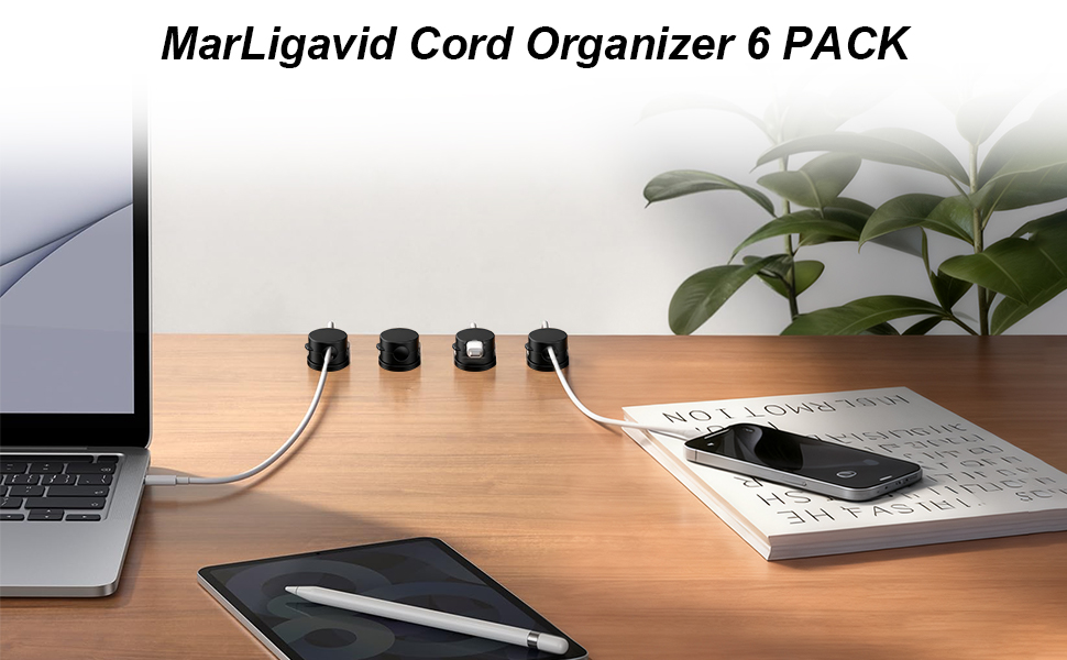 MarLigavid Cable Organizer 6 Pack:your ultimate solution to keep every cord neat and secure.?