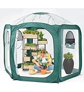 Porayhut Pop up Greenhouse Tent,Portable Large Walk-in Plant House 10’X10’ ,Indoor Outdoor Garden...