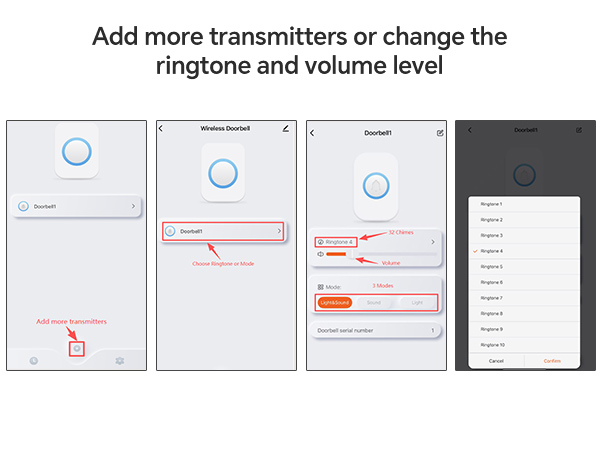 Add more transmitters or change the ringtone and volume level
