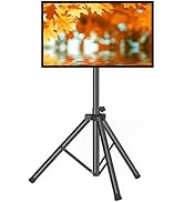 Tripod TV Stand for 23-75 inch Flat Screen/Curved TVs up to 100 lbs, Outdoor TV Stand with ±15° T...