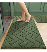 hicorfe Kitchen Rugs and Mats Sets,2 Pieces Super Absorbent Polypropylene Non-Slip Rug,Soft Comfo...