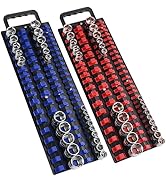 ALOANES 160-Piece Portable Socket Organizer Steel Tray, Heavy Duty Socket Holders with Handle, So...