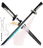 Lightsaber 8 Color Flowing Spark Sword, 31.5 inch Cyberpunk Neon Sword with Hit Sensor Sound &amp; Fo...