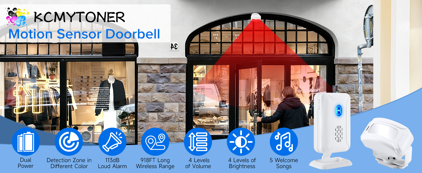 motion sensor alarm chime alert motion sensor doorbell rings when customers walks in