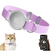AirTag Cat Collar, Ultra Elastic Cat Tracker Collar with Apple Air Tag Holder, [Lightweight &amp; Scr...
