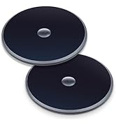 Two circular black discs with gray edges and a central metallic button. The discs appear to be flat and smooth, possibly made of plastic or rubber.