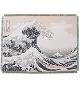 Jacquard Weave Kanagawa Wave Tapestry for Bedroom Aesthetic Japanese Great Wave Tapestries Wall H...