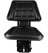 Black Universal Adjustable Tractor Suspension Seat Triback Style with Tilt Fits for Massey Fergus...