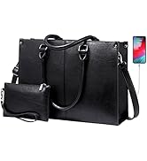 LOVEVOOK Laptop Bag for Women, 15.6 inch Laptop Tote Work Bags with USB Charging Port, Vintage Le...