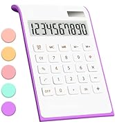 Purple Calculator, UPIHO Purple Office Supplies and Accessories, 10 Digits Solar Battery Basic Of...