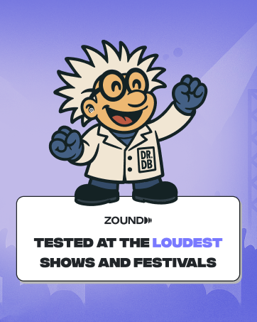 Dr Decibel standing on copy: tested at the loudest shows and festivals