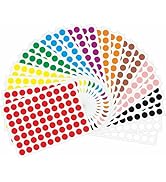 Hybsk 1400pcs Color Coding Dot Labels 10mm 20 Sheets Assorted Colors Round Coding Dot Stickers fo...