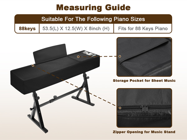 88keys piano keyboard cover size