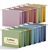 NORDUN Plastic 1" Expanding Hanging File Folders Letter Size,12 Pack Reinforced Heavy Duty Hang F...