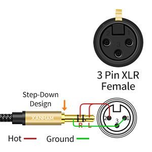 XLR Female to 3.5mm Male Unbalanced A+ 04