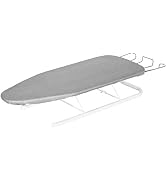STORAGE MANIAC Tabletop Ironing Board with Iron Rest, All-Iron Frame &amp; Silver Metallic Cover for ...