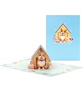 Lovely Dog Pop Up Card,3D Greeting Card with Envelope and Note Insert,Unique Keepsake for Pet,Fri...