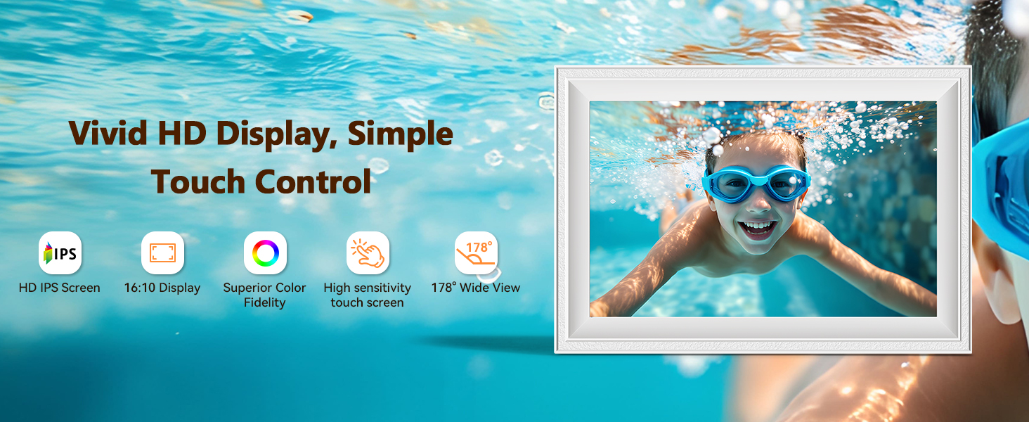 digital photo frame with a bright and high-definition screen