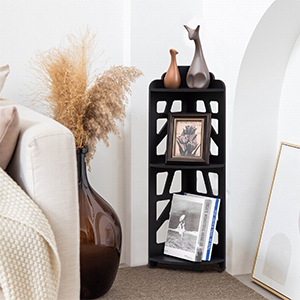 black corner shelf