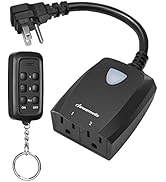 DEWENWILS 2 Independent Control Sockets, Outdoor Wireless Remote Control Outlet, Weatherproof Ele...