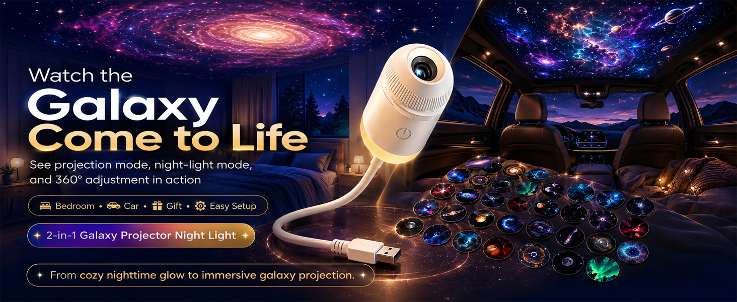 Galaxy Projector Star Sunset Lamp Space Night Light for Bedroom Aurora Planetarium De Galaxias para