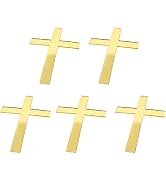 5 Pcs Golden Cross Acrylic Cake Toppers Mirror Acrylic Cake Decoration For Wedding Birthday Party...