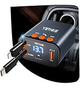 Bluetooth Car Adapter with Retractable Charger,[Upgrade] Bluetooth 5.4 FM Transmitter for Cars, 4...