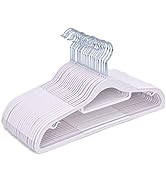 Quality Hangers Clothes Hangers 50 Pack - Non-Velvet Plastic Hangers for Clothes - Heavy Duty Coa...