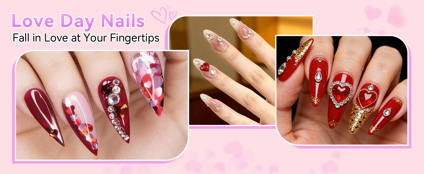 valentine&amp;#39;s day nail gem glue