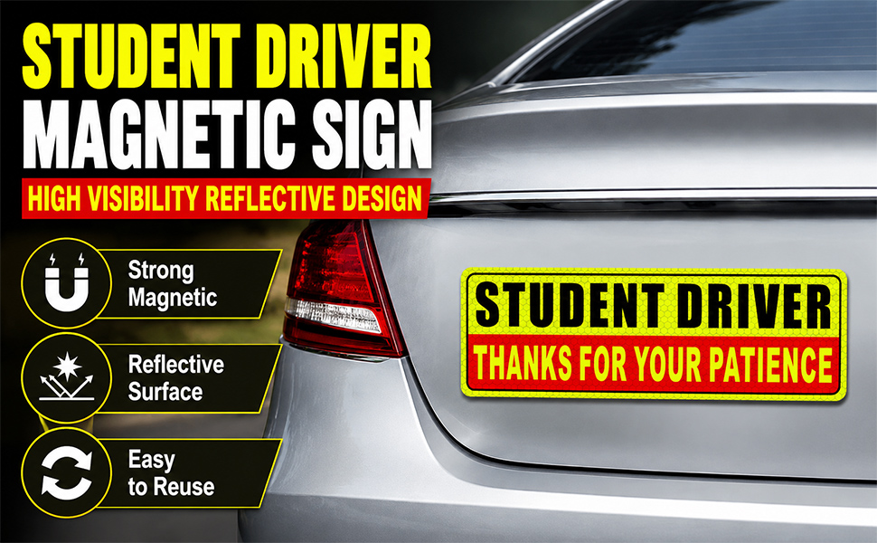 student driver magnet for car