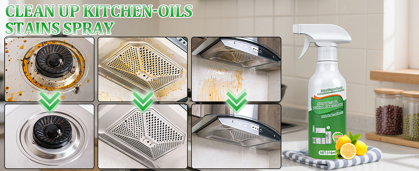 clean up kitchen oil stains