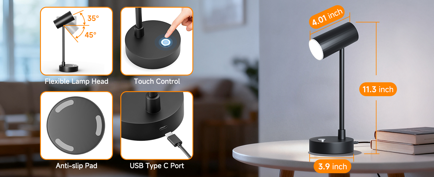 Adjustable LED Desk Lamp with Base